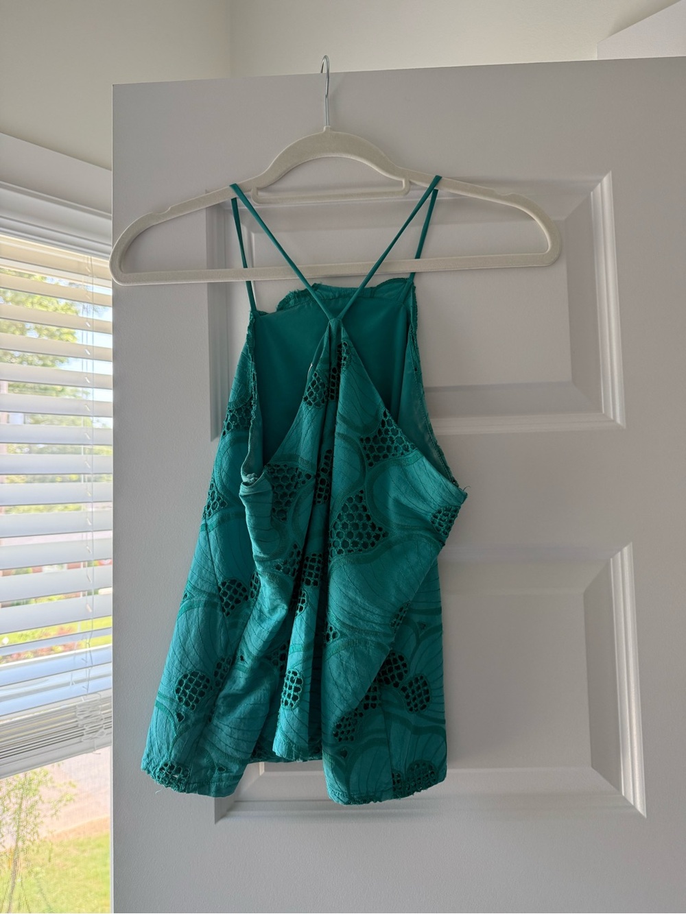 Corey Lynn Calter Turquoise Floral Lace Camisole - Picture 5 of 8